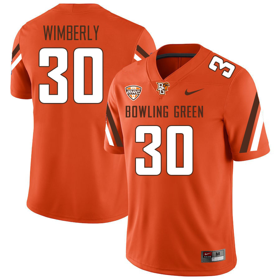 Bowling Green Falcons #30 PaSean Wimberly College Football Jerseys Stitched Sale-Orange